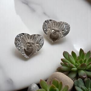 Mikasa Pair Heartfelt Heart Shaped Lead Crystal Candle Stick Holder Taper Setof2